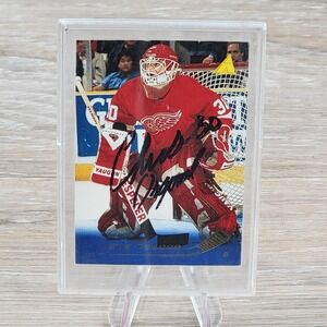 Chris Osgood Signed Detroit Red Wings Autographed Hockey Card 1995 Pinnacle